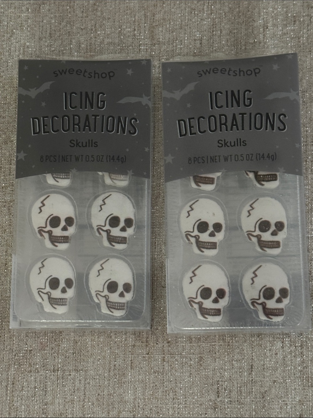 Sweetshop Skull Icing Decorations Set New